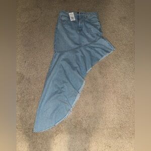 Mother Snacks Asymmetrical Denim Skirt